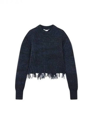 Tweedy fringe hem knit dark navy 270587 - STELLA MCCARTNEY - BALAAN 1