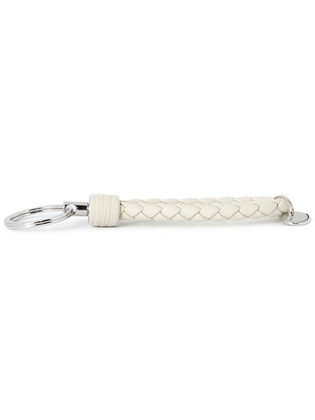 Intrecciato Leather Key Holder White - BOTTEGA VENETA - BALAAN 5