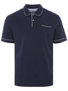 Contrast Border Short Sleeve Polo Shirt Navy - BRUNELLO CUCINELLI - BALAAN 3