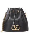 V Logo Chain Bucket Bag Black - VALENTINO - BALAAN 2