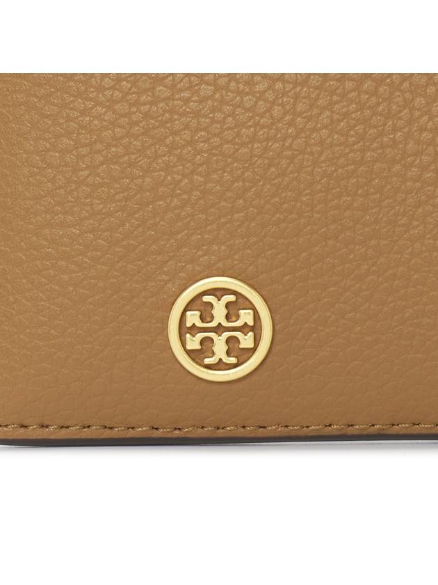 Robinson Logo Embellished Leather Card Wallet Brown - TORY BURCH - BALAAN 6