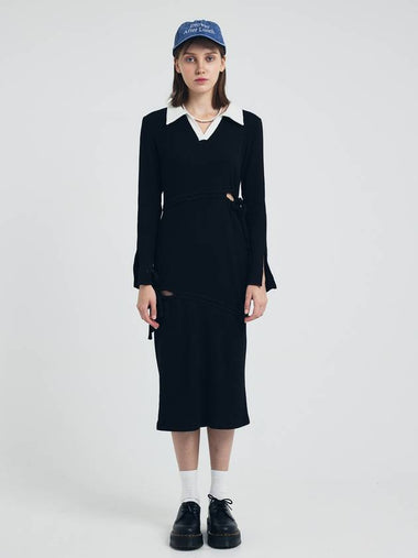 Napped Sweater Dress Black - SAY-_YEON - BALAAN 1