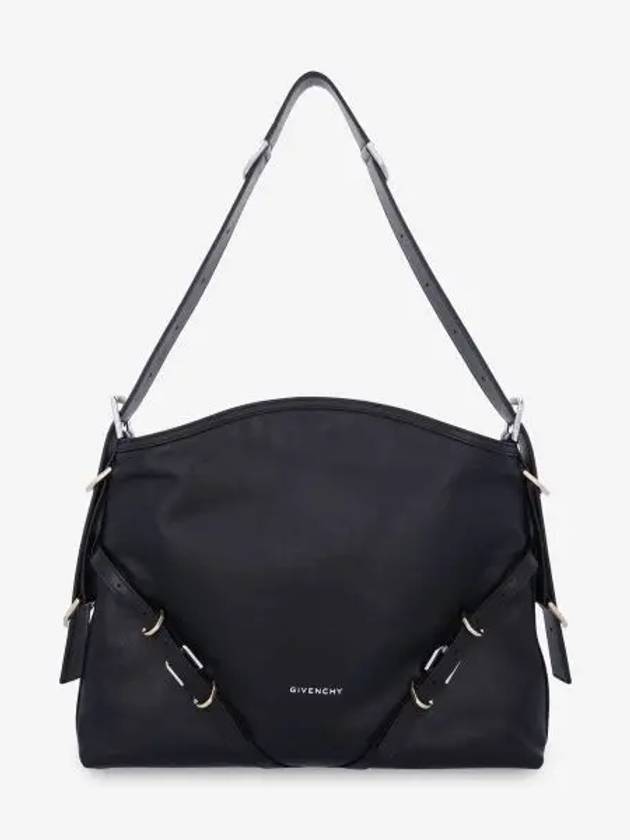 Voyou Medium Leather Shoulder Bag Black - GIVENCHY - BALAAN 2