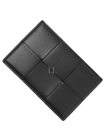 Intrecciato Lambskin Calfskin Card Wallet Black - BOTTEGA VENETA - BALAAN 2