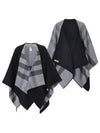 Wool Check Poncho Cape Grey - BURBERRY - BALAAN 3