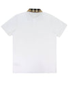 Men's Check Collar Cotton Polo Shirt White - BURBERRY - BALAAN 3