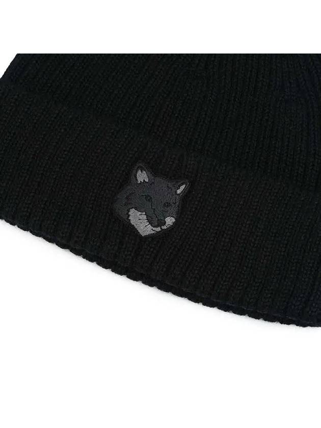 Wool Fox Head Beanie Black - MAISON KITSUNE - BALAAN 4