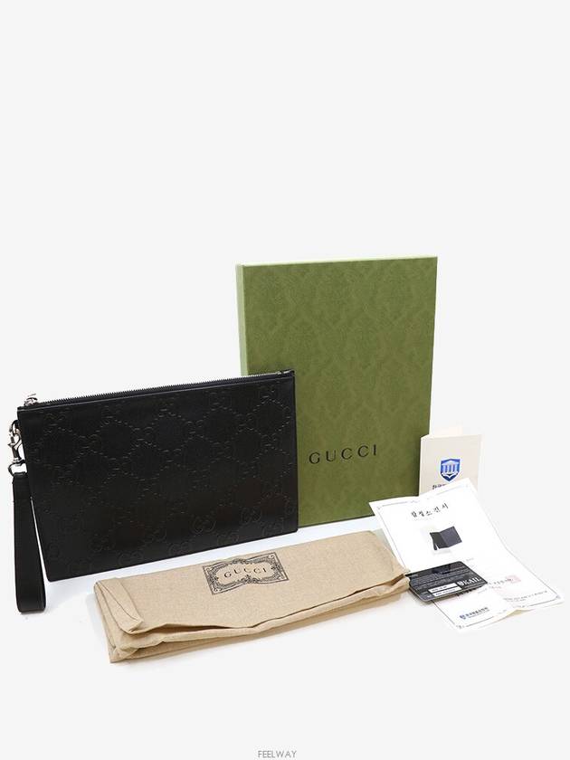 Daejeon Used Luxury Goods 625569 GG Emboss Pouch Clutch Bag Black - GUCCI - BALAAN 8