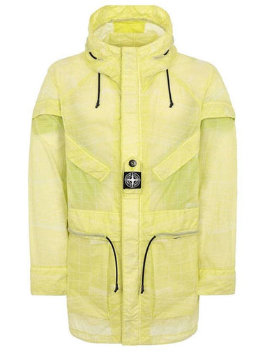 Men's Wappen Reflective Grid Lamy Windbreaker Yellow - STONE ISLAND - BALAAN 1