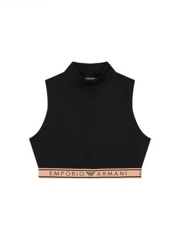 UNDERWEAR Women s Logo Banding High Neck Crop Top Black 270273 - EMPORIO ARMANI - BALAAN 1