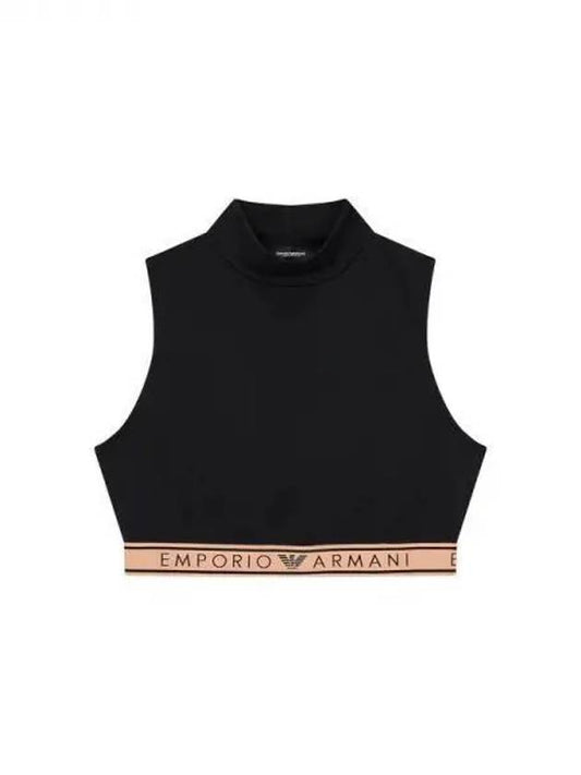 UNDERWEAR Women s Logo Banding High Neck Crop Top Black 270273 - EMPORIO ARMANI - BALAAN 1