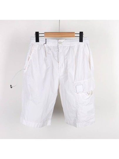 Flat Nylon Metropolis Logo Badge Cargo Shorts White - CP COMPANY - BALAAN 2