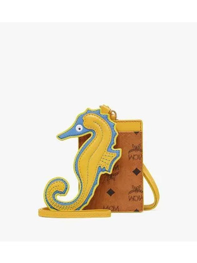 Aren Seahorse Visetos Lanyard Card Wallet Yellow - MCM - BALAAN 2