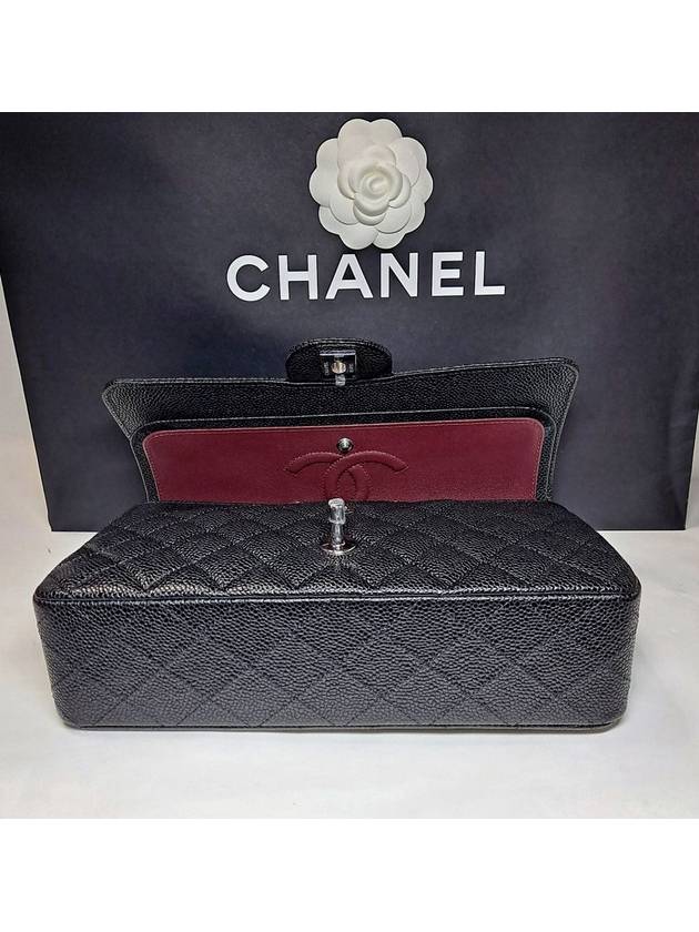 Classic Grained Calfskin Medium Shoulder Bag Black - CHANEL - BALAAN 5