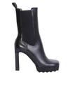 Round Toe Leather Chelsea Boots Black - OFF WHITE - BALAAN 2