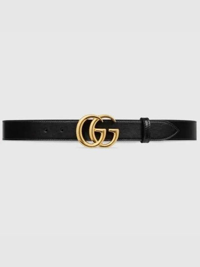 Men's GG Marmont Buckle Belt Black - GUCCI - BALAAN 2