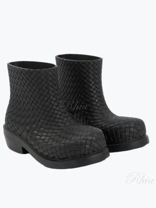 Fireman Rubber Rain Boots Black - BOTTEGA VENETA - BALAAN 2