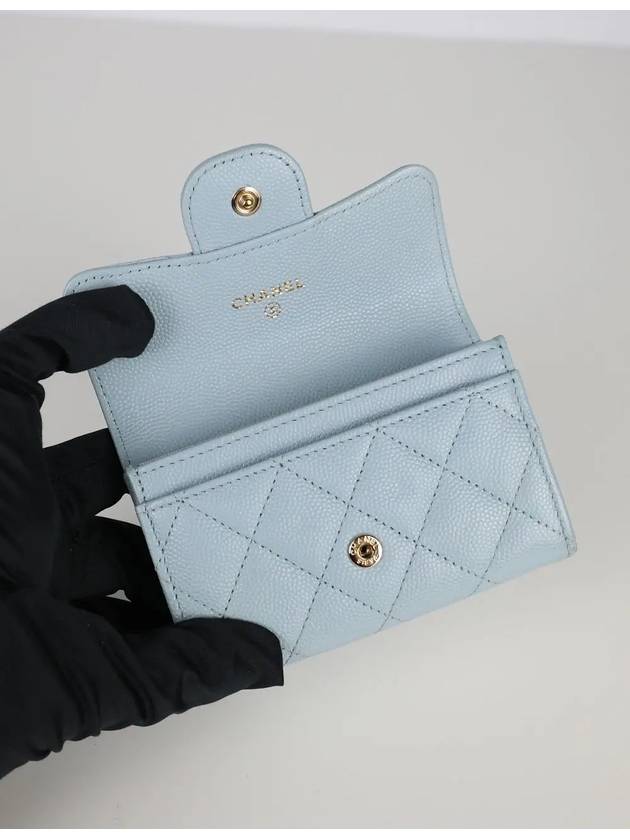 Classic caviar card wallet light blue AP0214 - CHANEL - BALAAN 6