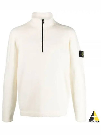 Wappen Patch Lambswool Half-Zip Knit Top White - STONE ISLAND - BALAAN 2