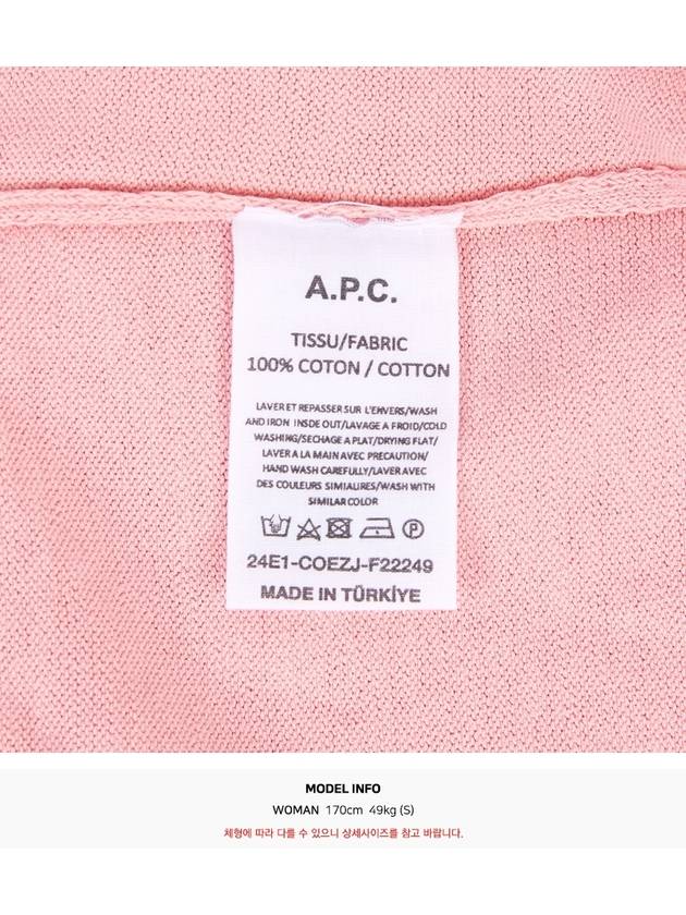 Bella Logo Embroidery Cardigan Pink - A.P.C. - BALAAN 10