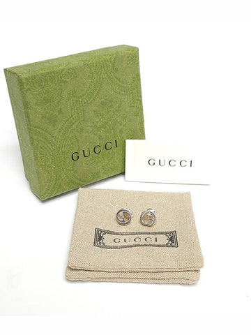 356289 925 Silver Interlocking Stud Earrings - GUCCI - BALAAN 1