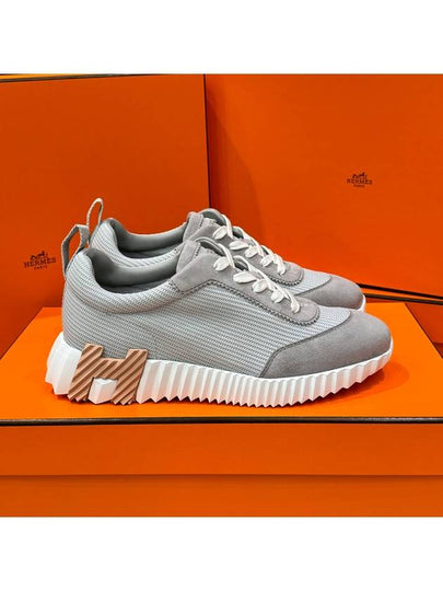 Women's Bouncing Sneakers Gray Mesh H Brown Logo - HERMES - BALAAN 2