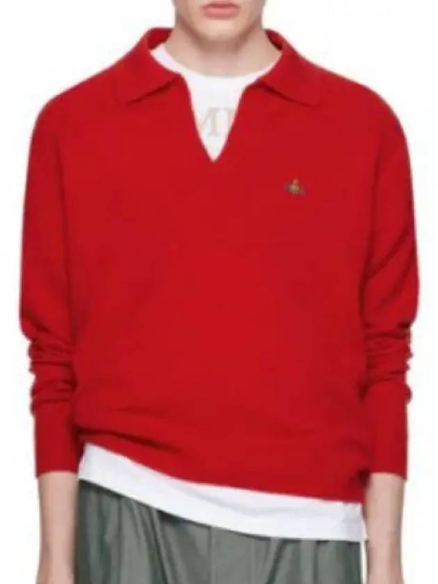 Football Polo Wool Knit Top Red - VIVIENNE WESTWOOD - BALAAN 2