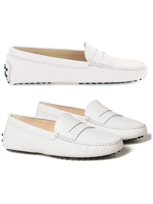 Gomini Leather Driving Shoes White - TOD'S - BALAAN.