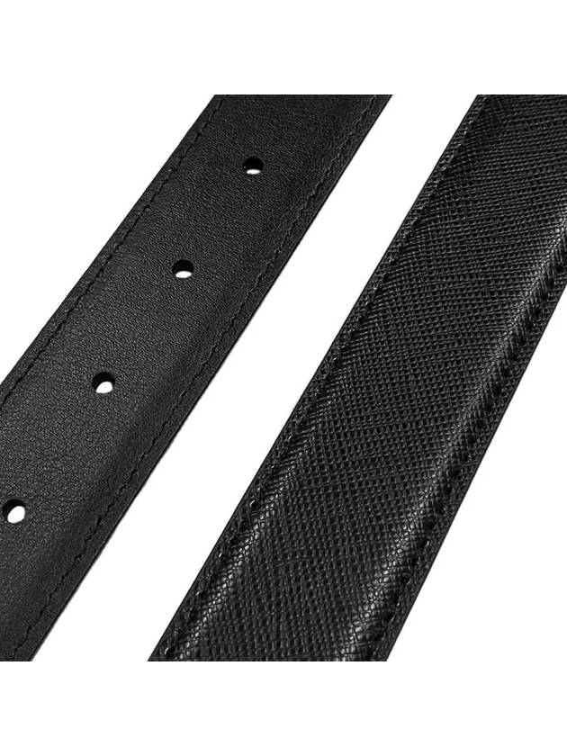 Plate Buckle Saffiano Leather Belt Black - MONTBLANC - BALAAN 6