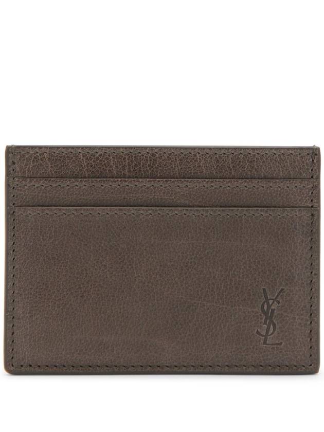 Cassandra Shadow Card Wallet Dark Anthracite - SAINT LAURENT - BALAAN 1