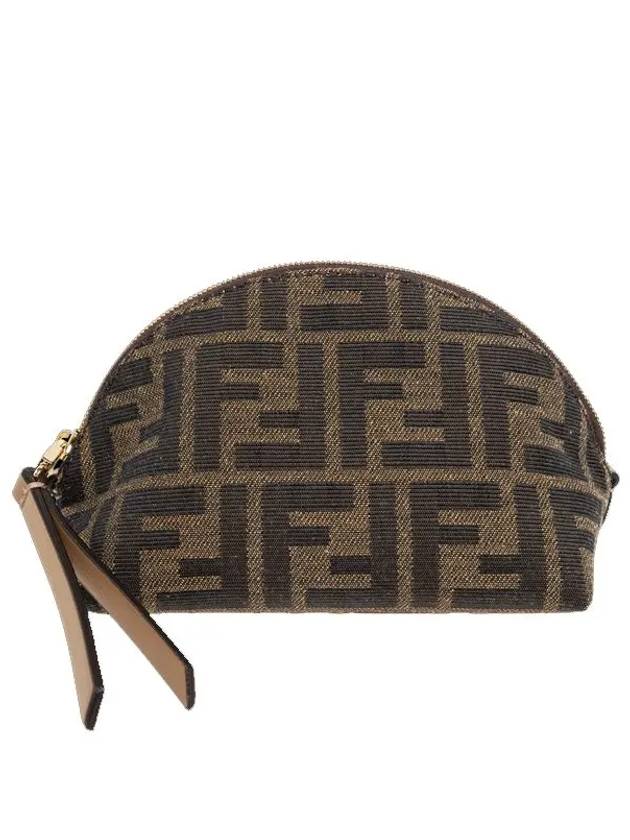 Baguette Small  FF Jacquard Fabric Pouch Bag Brown - FENDI - BALAAN 2