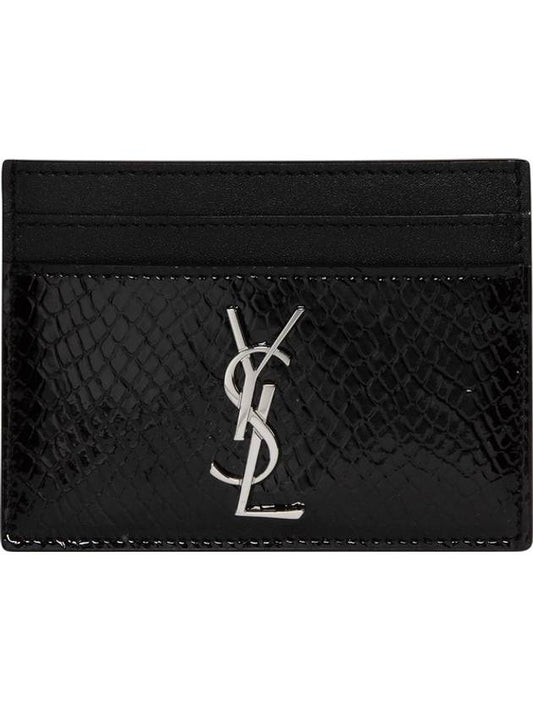 Cassandre Logo Card Wallet Black - SAINT LAURENT - BALAAN 2