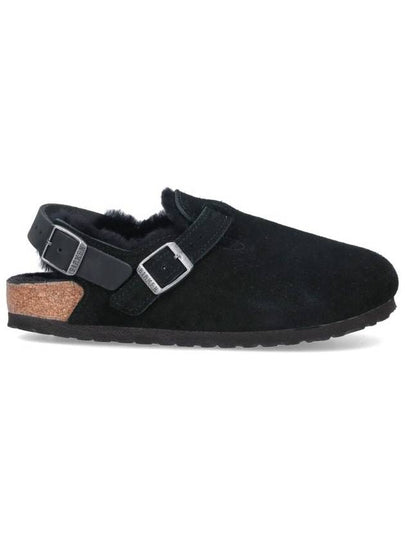 Tokio Shearling Suede Sandals Black - BIRKENSTOCK - BALAAN 2