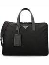 Re-Nylon Saffiano Leather Briefcase Black - PRADA - BALAAN 2