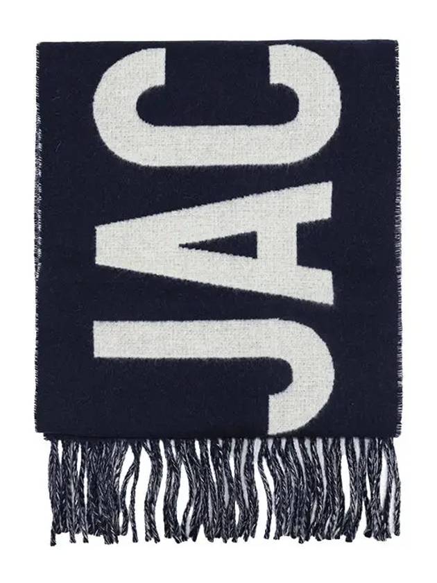 Lecharpe Fringe Logo Virgin Wool Muffler Navy - JACQUEMUS - BALAAN 2