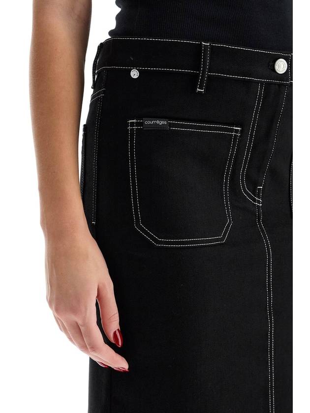 denim midi skirt in seven - COURREGES - BALAAN 4