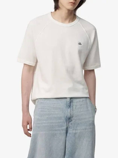 30/1 Sponge Fleece Short Sleeve Sweatshirt White - CP COMPANY - BALAAN 2