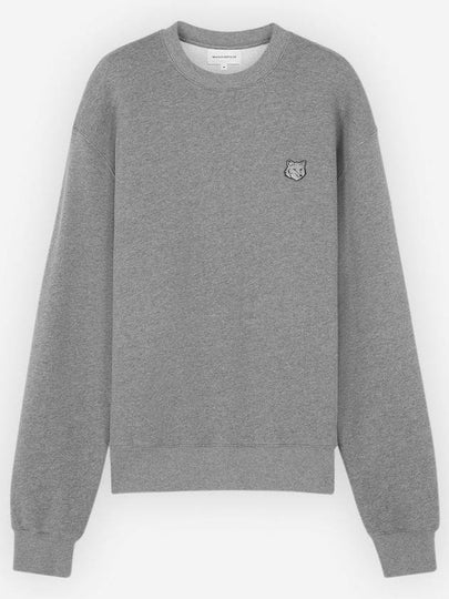 Women's Bold Fox Head Patch Comfort Sweatshirt Medium Grey Melange - MAISON KITSUNE - BALAAN 2