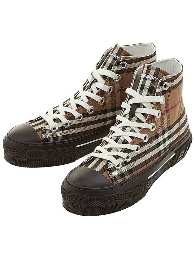 Vintage Check Stripe Logo High Top Sneakers Brown - BURBERRY - BALAAN 2