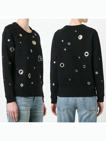 Women's Eyelet Sweatshirt BlackF752SW844952 99 - KENZO - BALAAN 1