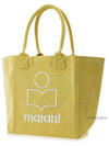 Yenky Embroidered Logo Shopper Tote Bag Yellow - ISABEL MARANT - BALAAN 3