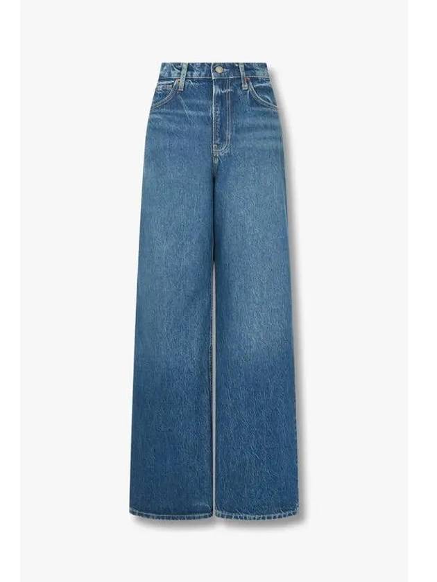 Washed Slouchy Wide Leg Jeans Cary High Rise Blue - REFORMATION - BALAAN 1