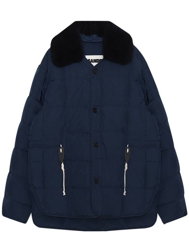 Shearling Quilted Down Padding Navy - JIL SANDER - BALAAN 1