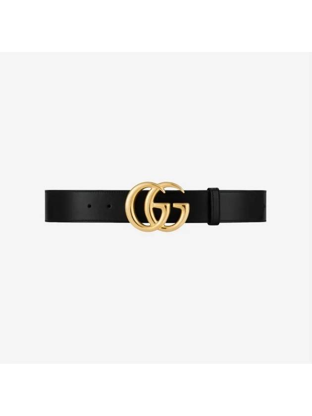 Double G Buckle Leather Belt Black - GUCCI - BALAAN 2