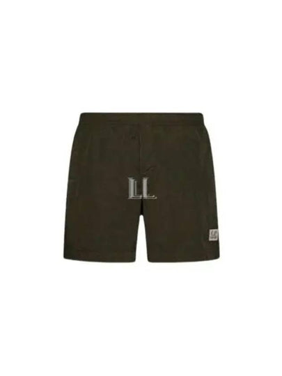 Eco-Chrome R Logo Patch Swim Shorts Green - CP COMPANY - BALAAN 2