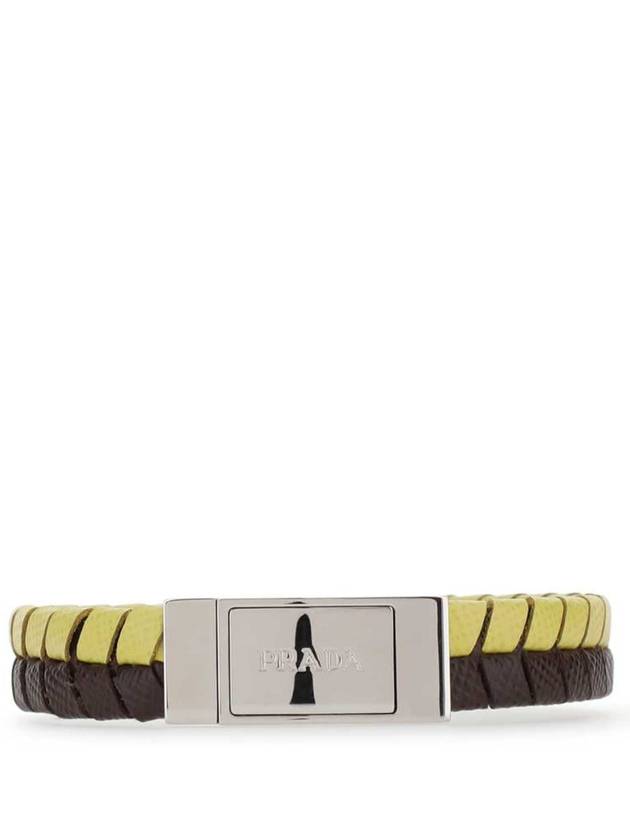 Two-tone Leather Belt Brown - PRADA - BALAAN 2