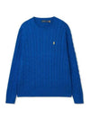 Cable knit cotton sweater dark blue - POLO RALPH LAUREN - BALAAN 1