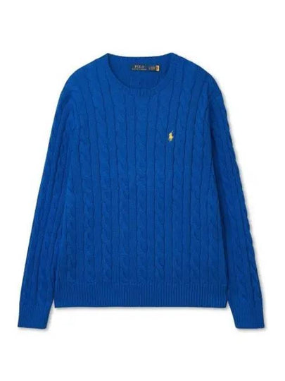 Cable knit cotton sweater dark blue - POLO RALPH LAUREN - BALAAN 2