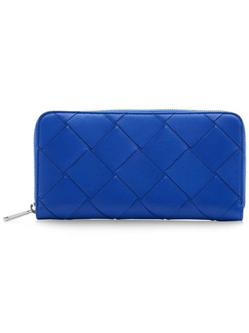 Intrecciato Blue Leather Wallet Wallet - BOTTEGA VENETA - BALAAN 1