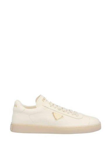 Leather Low Top Sneakers Ivory - PRADA - BALAAN 1